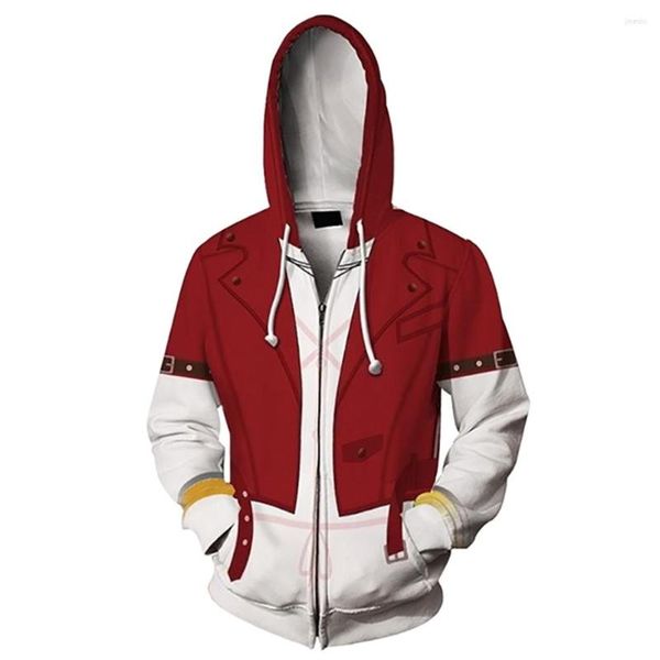 Sudaderas con capucha para hombre Final Fantasy VII Remake Tifa Lockhart Cosplay Adulto Poliéster Sudadera con capucha y cremallera Abrigo de manga larga