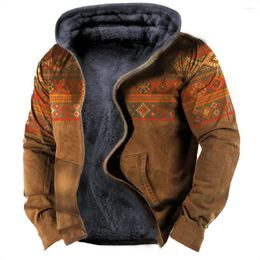 Heren Hoodies Fleece Jas Herfst Winter Rits Heren/Dames Vintage Etnische Tribal Grafische Sweatshirts Parka Kleding Bovenkleding Tops 2023