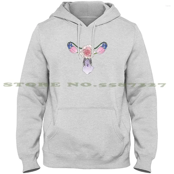 Sweat à capuche pour hommes, motif fleur utérus (coloré), manches longues, sweat-shirt vagin, féminisme, Girl Power, lavande Cala pivoine, bleu