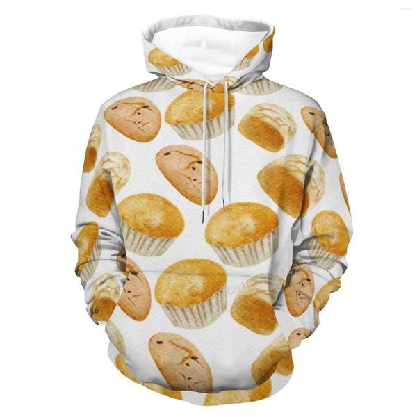 Sudaderas con capucha para hombre Patrón de comida Sudadera con capucha 3D Poliéster Cool Hombres Mujeres Harajuku Sudadera Unisex Casual Pullover