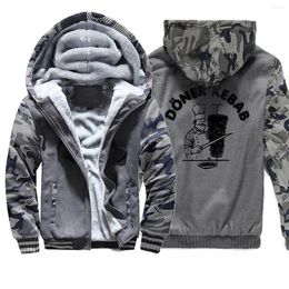 Sweat à capuche pour hommes, vêtements de sport pour Fans, Doner Kebab, imprimé amusant, Camouflage épais, veste décontractée, grande taille, manteau à fermeture éclair, hiver 2023