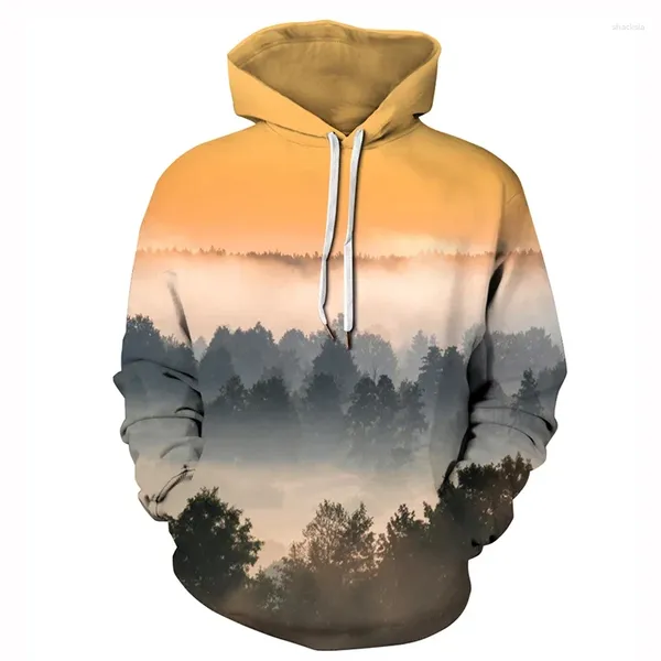 Sweats à capuche pour hommes Forest Department Sweat à capuche de couleur claire pour hommes et femmes avec le même style Beau printemps Automne Casual Couples Wear