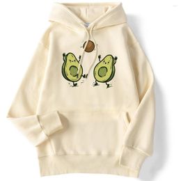 Heren hoodies fruit avocado cartoon print hoody man creativiteit crewneck sweatshirt patroon pocket street o-neck pullover man