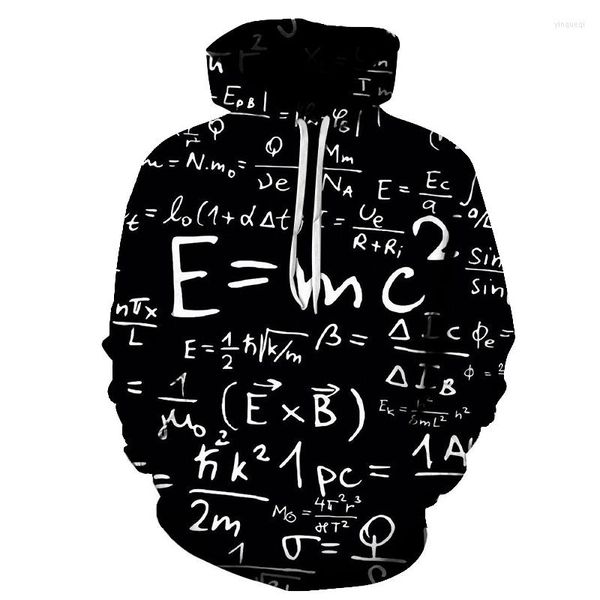 Hommes Hoodies Fun Math Equation Imprimer Sweat À Capuche 2023 Marque Qualité Confort Casual Noir Et Blanc Pull Cool Étudiants Sweat