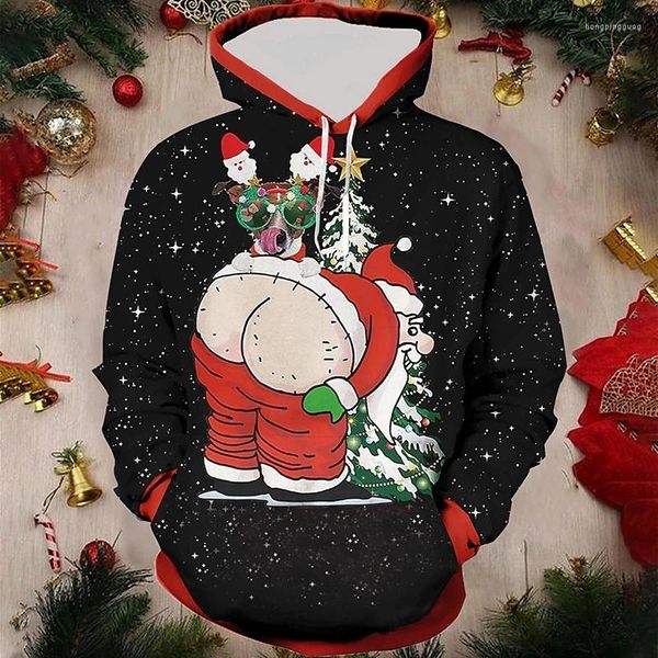 Sweat à capuche masculine Funny 3D Santa Claus Modèle Sweat à capuche surdimension