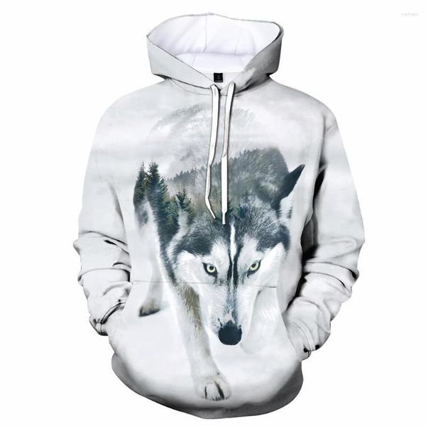 Sweats à capuche pour hommes drôle et mignon chien Husky sibérien 3D imprimé à capuche chiens imprimer hommes femmes taille décontractée