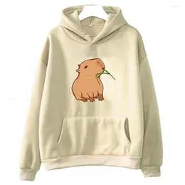 Sweat à capuche imprimé Capybara pour hommes et femmes, sweat-shirt unisexe avec dessin animé Kawaii, pour garçons et filles, à la mode, motif Harajuku