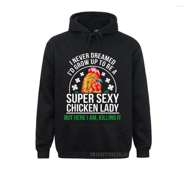 Sudaderas con capucha para hombre Funny Crazy Chicken Farmer Lady Women Warm Winter Fall manga larga ropa de ocio Slim Fit hombres sudaderas