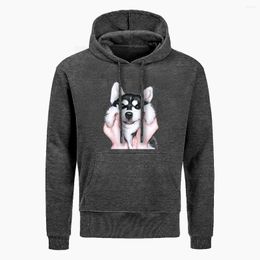 Heren Hoodies grappig ontwerp heren schattige pug honden siberische husky print hoodie heren herfst hiphop sportkleding winter harajuku streetwear