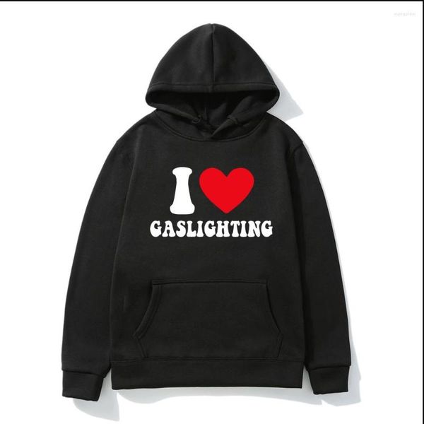 Sweats à capuche pour hommes Funny I Love Gaslighting Sweat à capuche graphique Hommes Lettre des années 90 Sweat à capuche surdimensionné gothique vintage Harajuku Streetwears Cadeau