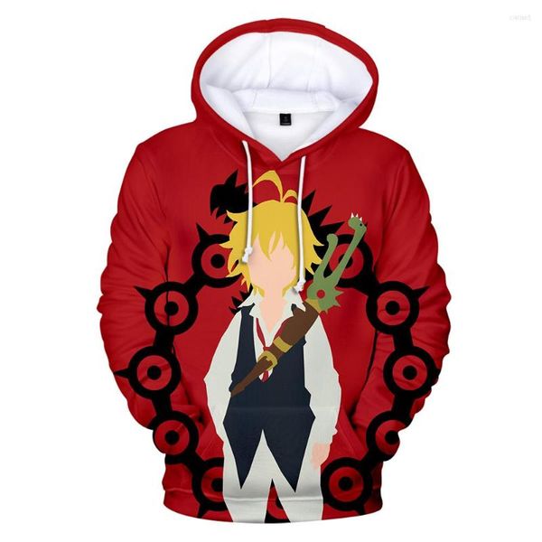 Felpe con cappuccio da uomo Funny Meliodas 3D Uomo/Donna 2023 Arrivi Nanatsu No Taizai Coolest The Seven Deadly Sins Felpa con cappuccio Stampa Cappotti