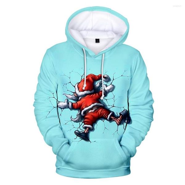 Sweats à capuche pour hommes Funny Santa Claus 3d Print Hommes Mode Survêtement Femmes Sweat À Capuche Enfants Hip Hop Garçon Vêtements Cadeau De Noël Sweat