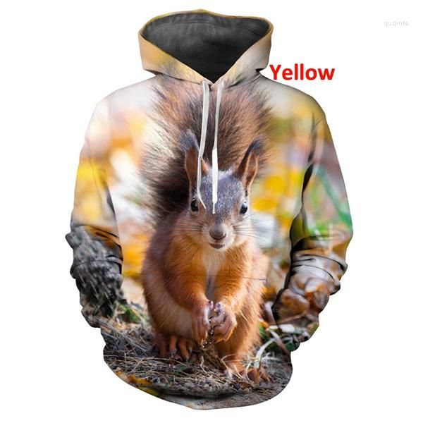 Sudaderas con capucha para hombre Funny Squirrel 3D Impreso Unisex Moda Casual Cuello redondo Sudadera Camisa