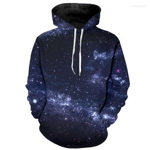 Heren Hoodies Galaxy Men 3D Hoodie Zwarte Achtergrond Witte sterren Sweatshirts Casual polyester Mannelijke pullovers met lange mouwen S-5XL