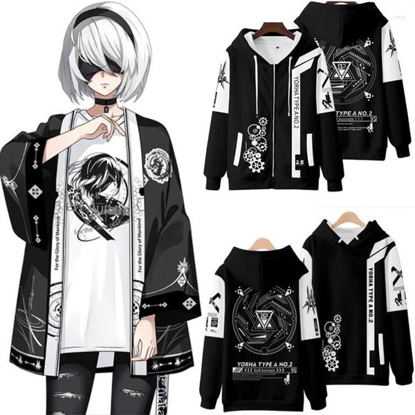 Sweat à capuche pour hommes, jeu NieR:Automata, impression 3D, mode Harajuku, pull à manches longues, T-shirt/pantalon/short/kimono