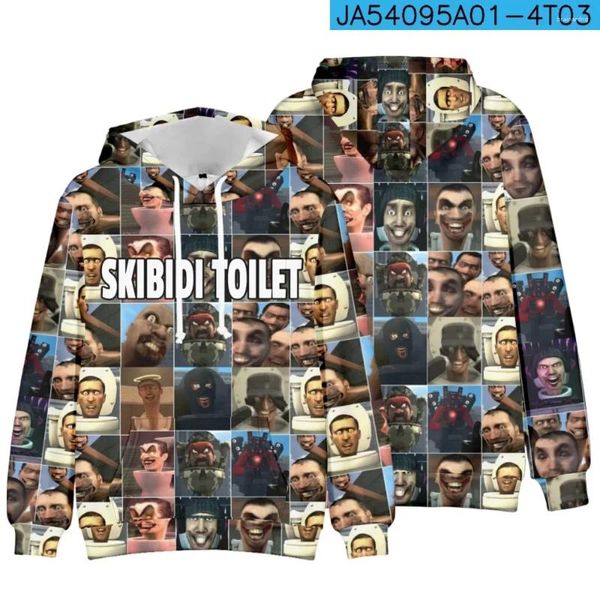 Sweats à capuche pour hommes Jeu Skibidi Toilettes 3D Imprimer Sweatshirts Hommes Femmes Unisexe À Capuche Sweat À Capuche Drôle Enfants Pull Sweat Manteau