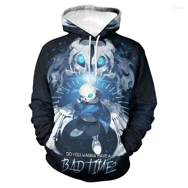 Sweats à capuche pour hommes Jeu Undertale Hommes Femmes Impression 3D Drôle Sans Graphique Sweatshirts Automne Garçon Fille Enfants Kawaii Dessin Animé Anime Sweat À Capuche