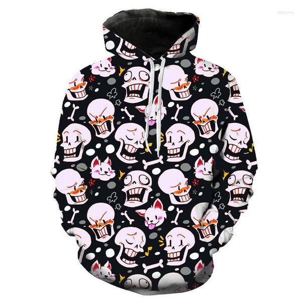 Game à capuche masculine Undertale Skull sans 3D Imprimé sweat à capuche Sweatshirs Hommes Femmes Fashion Casual Fashion Trackie Tracksuit Hip Men-Pullovers