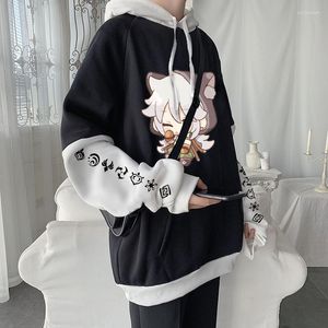 Hommes sweats à capuche Genshin Impact Kawaii rasoir dessin animé hommes femmes Streetwear mignon Manga Harajuku mode Patchwork sweats unisexe