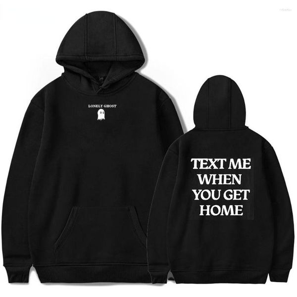 Sweats à capuche pour hommes Ghost Text Me When You Get Home Hommes Femmes Imprimer Sweat à capuche vintage drôle Sweats Unisexe Survêtement