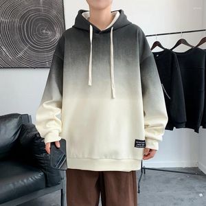 Heren hoodies gradiënt hoodie sweatshirt schuim paar lange mouw los eenvoudig ontwerp harajuku straatjongen trui