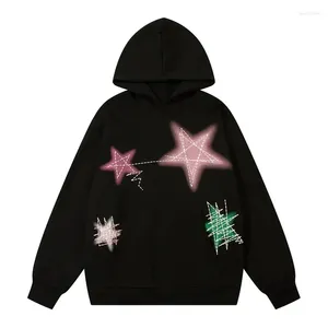 Cazón de sudadera con capucha estrella de graffiti de sudadera con capucha para hombres.