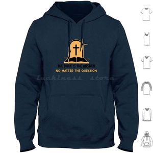 Sweats à capuche pour hommes Great Bible Motto-The Is The Answer No Matter Question In Orange And Black Text Hoodie Cotton Long Sleeve Spenma