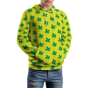 Heren Hoodies Green Shamrock Casual Male St Patricks Day Moderne Custom Sweatshirts Spring lange mouw losse oversized hoodie