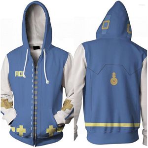 Sweats à capuche homme Guilty Gear Bridget sweat à capuche cosplay impression 3D pull à capuche sweat Streetwear veste zippée manteau