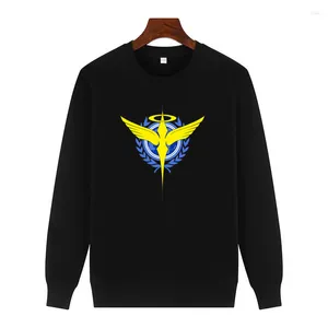 Sweats à capuche pour hommes Gundam Mobile Suit Mecha Anime Graphic Sweatshirts Col rond et sweat à capuche en velours Hiver Pull épais Homme