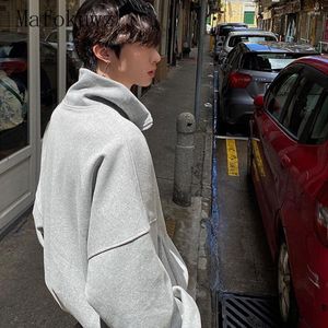 Heren Hoodies Half Zip Sweater Coat Men Women Herfst Winter Lazy Oversize Koreaanse versie 2023 Losse pluche verdikte jeugdtrend Student Top