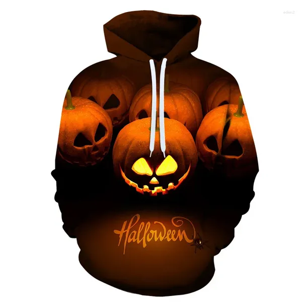 Sudaderas con capucha para hombre, Jersey con estampado gráfico de la serie Horror Pumpkin Lantern de Halloween en 3D, Sudaderas informales de moda para mujer