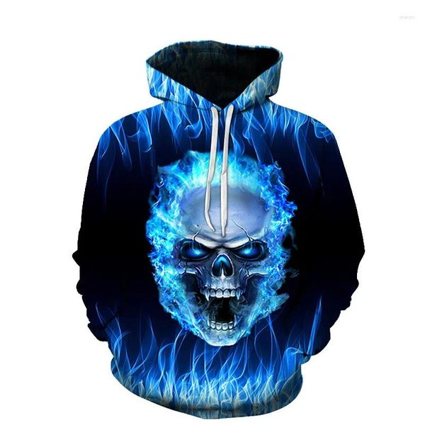 Sweats à capuche pour hommes Halloween 3D imprimé flamme de terreur pour hommes et femmes rue Hip Hop Cool sweat-shirt pull vêtements pour enfants
