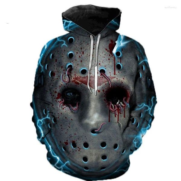 Sudaderas con Capucha para Hombres Halloween Horror Killer Impresión 3D Hombres/Mujeres Sudadera con Capucha Casual Jersey De Gran tamaño Sudadera De Moda Tops De Tendencia Ropa para Hombres