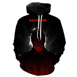 Heren Hoodies Halloween Michael Myers 3D Gedrukt Horror Patroon Hoodie En Dames Trui Straat Y2K Sweatshirt Kinderen Tops