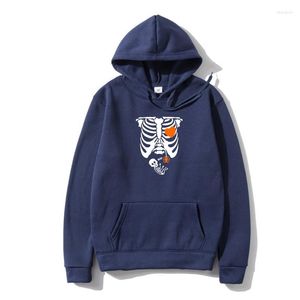 Hoodies voor heren Halloween-skelet Bovenkleding voor dames Pumpkin Happy Creepy Scary Costume Bone Spooky