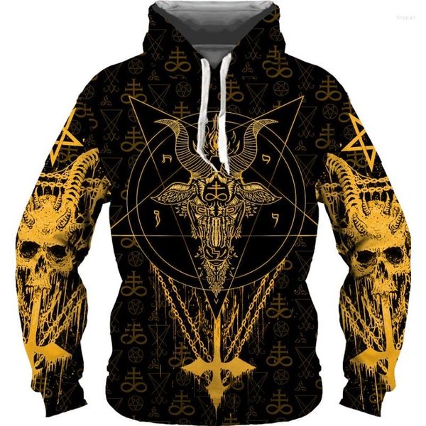 Sweats à capuche pour hommes Halloween Viking Tattoo 3D imprimé Harajuku Streetwear Sweat à capuche femmes pour hommes unisexe sweats décontractés Cospl Cosplay Ropa