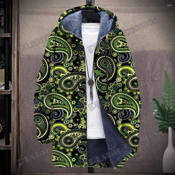 Sudadera para hombres Harajuku Fashion Coat Colorido Paisley Patrón de oveja Harina 3D Capeta de invierno Invierno