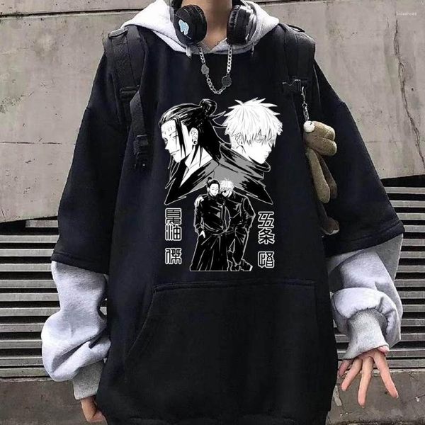 Sweats à capuche pour hommes Harajuku Jujutsu Kaisen Sweat Geto Suguru Gojo Satoru Friend Print Street Style Hommes Sweat à capuche pour femme Manches longues Streetwear
