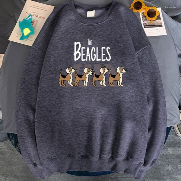 Sweats à capuche pour hommes He Beagles Cartoon Dog Print Sweat à capuche Homme O Neck Fleece Sweat à capuche doux Kpop Vintage Crewneck Survêtement Homme Streetwear