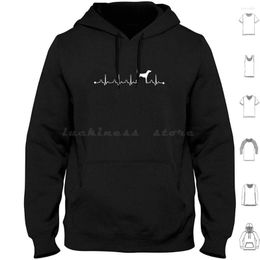 Heren Hoodies hartslag ekg trotse pointer honden moeder eigenaar lange mouw basketbal sporten drie honden huisdier