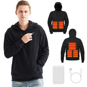 Sudaderas con capucha para hombre Suéter calefactor Zona 5 Calefacción Abrigo cálido engrosado Suéter calefactor con capucha para exteriores