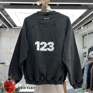 Herenhoodies Zware stof Fleece Vintage Wash Do Old RRR123 Sweatshirts Puff Print RRR 123 O Neck Hoodie