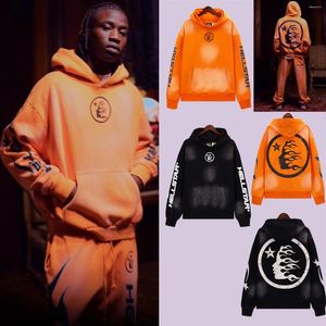 Men S Hoodies Hellstar Mens Heatpants Street Hip Hop Sweatshirts Flame Letter Print Tracksuit Pullover Sets Hoge kwaliteit