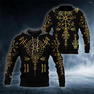 Heren Hoodies Helm of Awe Viking Tattoo 3d All Over gedrukte Unisex Hoodie Men Sweatshirt Streetwear Zip Pullover Casual Jacket Tracksuit