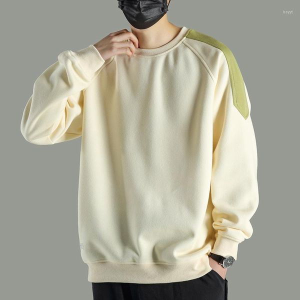 Sweat à capuche pour hommes, pull fin de haute qualité, sans chapeaux, manches longues, décontracté, pur coton, haut polyvalent, printemps et automne