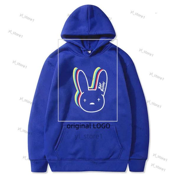 Sweats à capuche masculins Sweats plus hauts sweats Sweats Bad Bunny Bunny Funny Coréen Vêtements décontractés Pullover Harajuku hommes Femmes Hooded Hoody Hip Hop Hoodie Male 8414