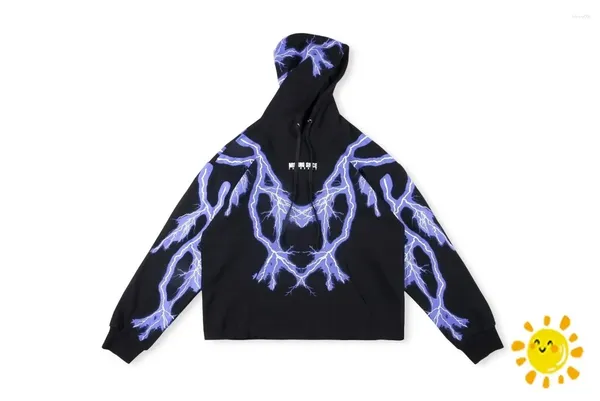 Sweats à capuche pour hommes Hip Hop disparu depuis jeudi réfléchissant violet tonnerre sweat à capuche hommes femmes décontracté à capuche surdimensionné pulls