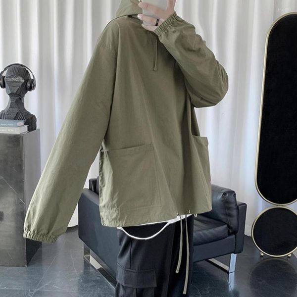 Sweats à capuche pour hommes Hip Hop élégant Streetwear hommes à capuche surdimensionné automne couleur unie vêtement