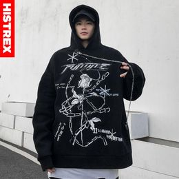 Heren Hoodies Histrex Gothic Rose zonder Kangaroo Pocket Men Man Outerwear Drop 2022Streetwear Jacket Felmens 1L316#